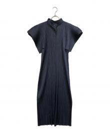 PLEATS PLEASE（プリーツプリーズ）の古着「プリーツワンピース」｜ネイビー