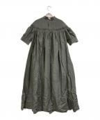 SCYEサイ）の古着「リネン ピンタックドレス」｜グリーン