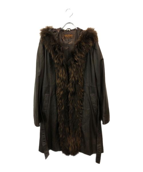 BALMAIN（バルマン）BALMAIN (バルマン) シープレザーコート ブラウン サイズ:SIZE 11の古着・服飾アイテム