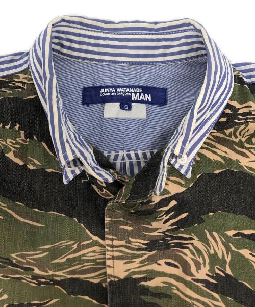 JUNYA WATANABE COMME des GARCONS MAN PINK（ジュンヤワタナベ コムデギャルソンマン ピンク）JUNYA WATANABE COMME des GARCONS MAN PINK (ジュンヤワタナベ コムデギャルソンマン ピンク) TIGER CAMO SHIRT ブルー サイズ:Sの古着・服飾アイテム