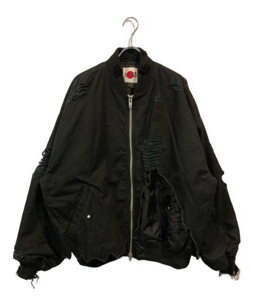 FR(13)NDS（フレンズ）FR(13)NDS (フレンズ) ダメージ加工ブルゾン ブラック サイズ:SIZE Freeの古着・服飾アイテム