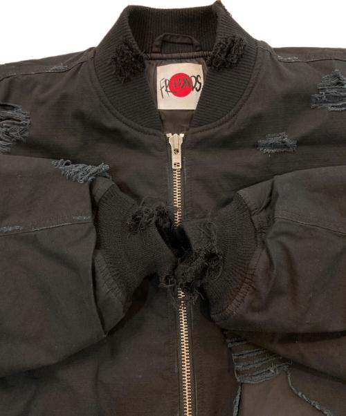 FR(13)NDS（フレンズ）FR(13)NDS (フレンズ) ダメージ加工ブルゾン ブラック サイズ:SIZE Freeの古着・服飾アイテム
