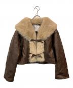 darichダーリッチ）の古着「リボンベルトヴィンテージレザージャケット」｜ブラウン