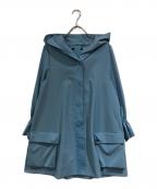 FOXEY NEWYORKフォクシーニューヨーク）の古着「フリルフーデッドコート」｜スカイブルー