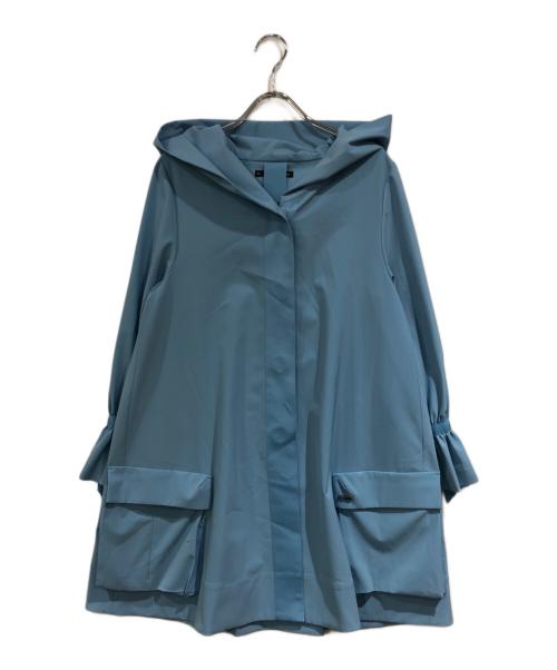 FOXEY NEWYORK（フォクシーニューヨーク）FOXEY NEWYORK (フォクシーニューヨーク) フリルフーデッドコート スカイブルー サイズ:SIZE 38の古着・服飾アイテム