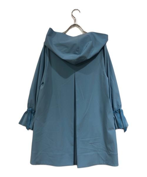 FOXEY NEWYORK（フォクシーニューヨーク）FOXEY NEWYORK (フォクシーニューヨーク) フリルフーデッドコート スカイブルー サイズ:SIZE 38の古着・服飾アイテム