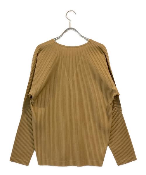 HOMME PLISSE ISSEY MIYAKE（オム プリッセ イッセイ ミヤケ）HOMME PLISSE ISSEY MIYAKE (オム プリッセ イッセイ ミヤケ) 長袖プリーツカットソー ベージュ サイズ:SIZE 3の古着・服飾アイテム