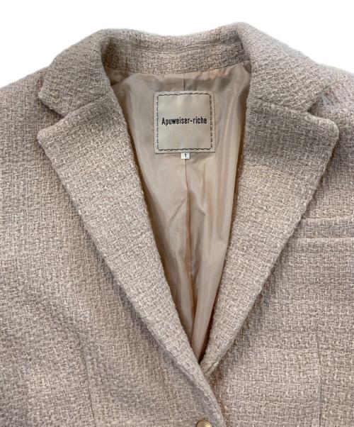 Apuweiser-riche（アプワイザーリッシェ）Apuweiser-riche (アプワイザーリッシェ) ツイードシングル釦ジャケット ピンク サイズ:SIZE 1の古着・服飾アイテム