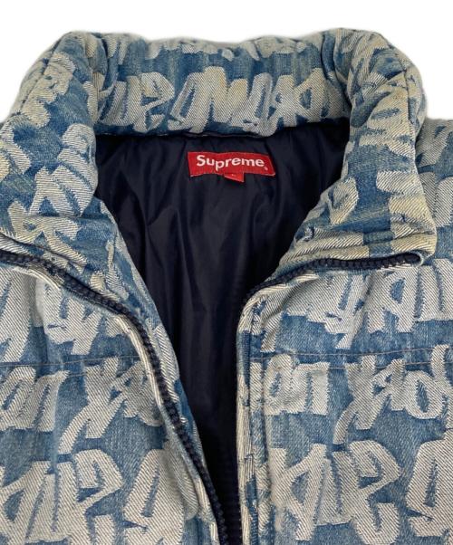 SUPREME（シュプリーム）Supreme (シュプリーム) Fat Tip Jacquard Denim Puffer Jacket インディゴ サイズ:Lの古着・服飾アイテム