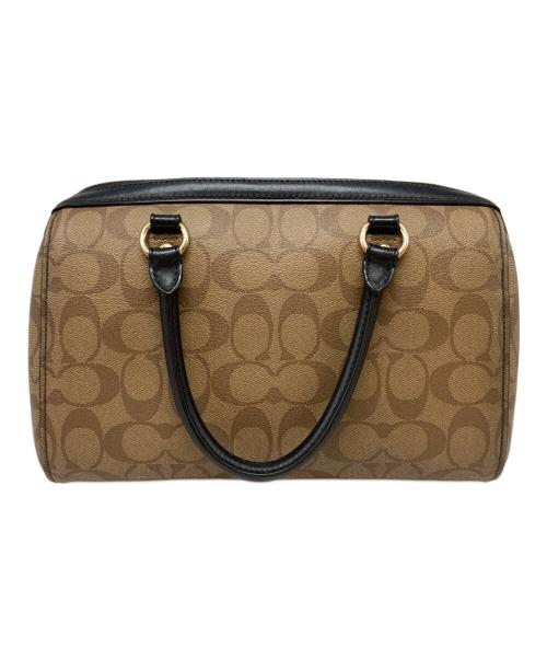 COACH（コーチ）COACH (コーチ) ローアン サッチェル シグネチャー キャンバス ブラウン×ブラックの古着・服飾アイテム