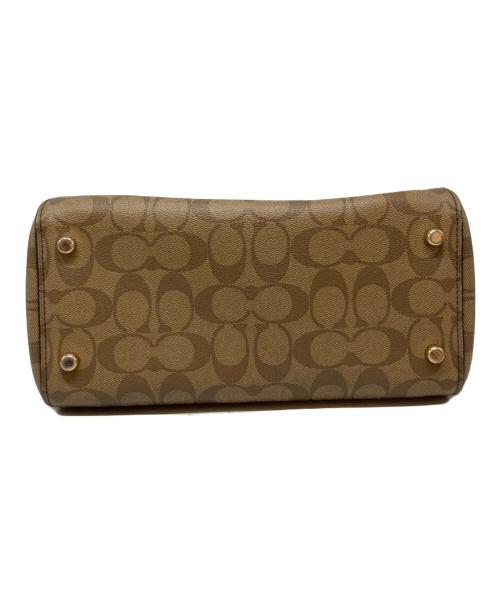 COACH（コーチ）COACH (コーチ) ローアン サッチェル シグネチャー キャンバス ブラウン×ブラックの古着・服飾アイテム
