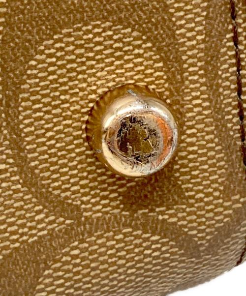 COACH（コーチ）COACH (コーチ) ローアン サッチェル シグネチャー キャンバス ブラウン×ブラックの古着・服飾アイテム