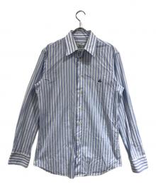 Vivienne Westwood man（ヴィヴィアン ウェストウッド マン）の古着「オーブ刺繍ストライプシャツ」｜ブルー