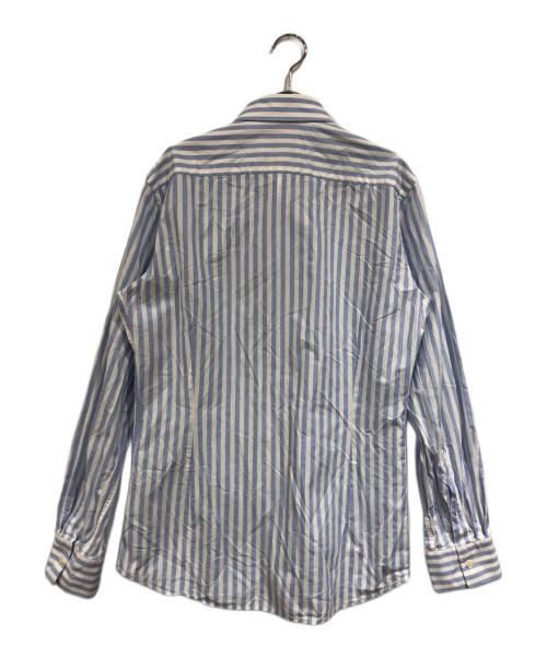 Vivienne Westwood man（ヴィヴィアン ウェストウッド マン）Vivienne Westwood man (ヴィヴィアン ウェストウッド マン) オーブ刺繍ストライプシャツ ブルー サイズ:SIZE 1の古着・服飾アイテム