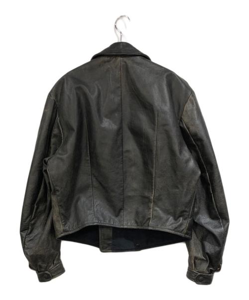 EMPORIO ARMANI（エンポリオ アルマーニ）EMPORIO ARMANI (エンポリオアルマーニ) ロゴワッペンレザーポリスマンジャケット ブラック サイズ:SIZE 52の古着・服飾アイテム