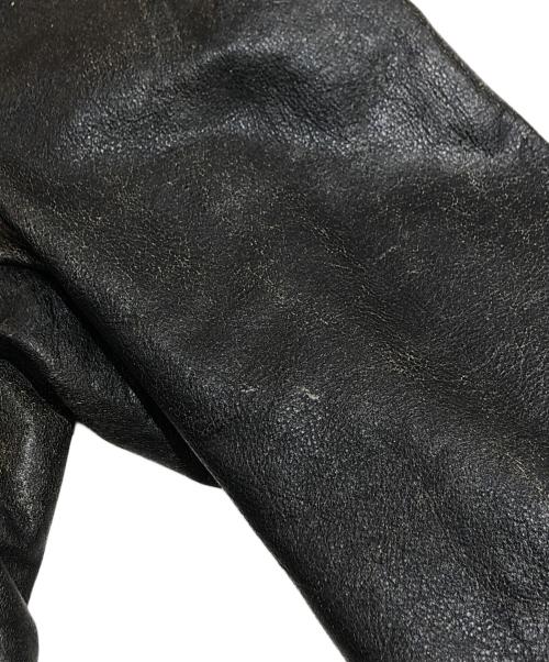 EMPORIO ARMANI（エンポリオ アルマーニ）EMPORIO ARMANI (エンポリオアルマーニ) ロゴワッペンレザーポリスマンジャケット ブラック サイズ:SIZE 52の古着・服飾アイテム