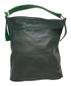 HINC NUNCヒンクヌンク）の古着「ONE HANDLE SHOULDER LEATHER TOTE BAG」｜グリーン