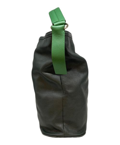 HINC NUNC（ヒンクヌンク）HINC NUNC (ヒンクヌンク) ONE HANDLE SHOULDER LEATHER TOTE BAG グリーンの古着・服飾アイテム