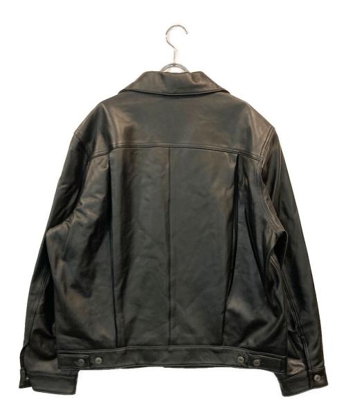 LEVI'S PReMIUM（リーバイス プレミアム）LEVI'S PReMIUM (リーバイス プレミアム) プレミアムブラックタイプ2トラッカーレザージャケット ブラック サイズ:SIZE Lの古着・服飾アイテム