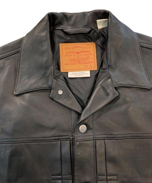 LEVI'S PReMIUM（リーバイス プレミアム）LEVI'S PReMIUM (リーバイス プレミアム) プレミアムブラックタイプ2トラッカーレザージャケット ブラック サイズ:SIZE Lの古着・服飾アイテム