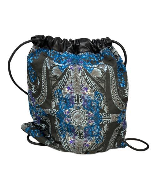 VERSACE（ヴェルサーチェ）VERSACE (ヴェルサーチェ) スカーフ柄ナップサック ブルーの古着・服飾アイテム