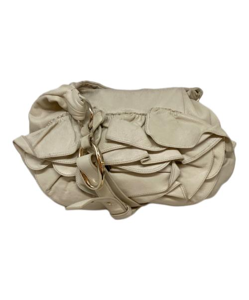 Yves Saint Laurent（イヴサンローラン）Yves Saint Laurent (イヴサンローラン) ナジャラッフルショルダーバッグ アイボリーの古着・服飾アイテム