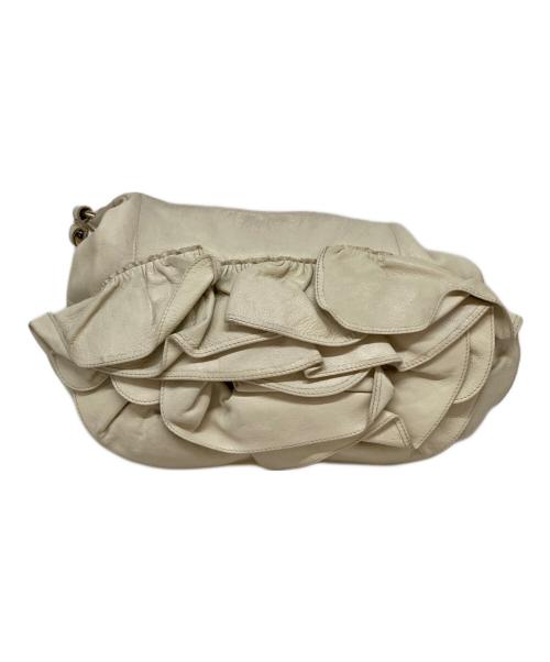 Yves Saint Laurent（イヴサンローラン）Yves Saint Laurent (イヴサンローラン) ナジャラッフルショルダーバッグ アイボリーの古着・服飾アイテム