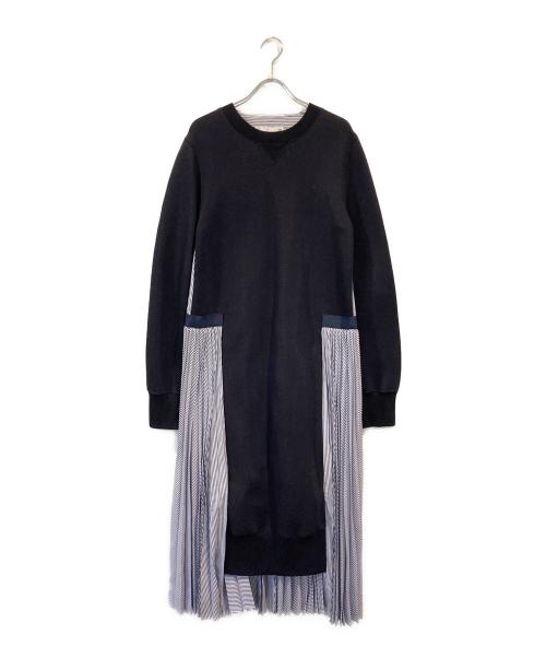 sacai（サカイ）sacai (サカイ) スウェットドッキングシャツワンピースカラー ネイビー×ブルー サイズ:SIZE 3の古着・服飾アイテム