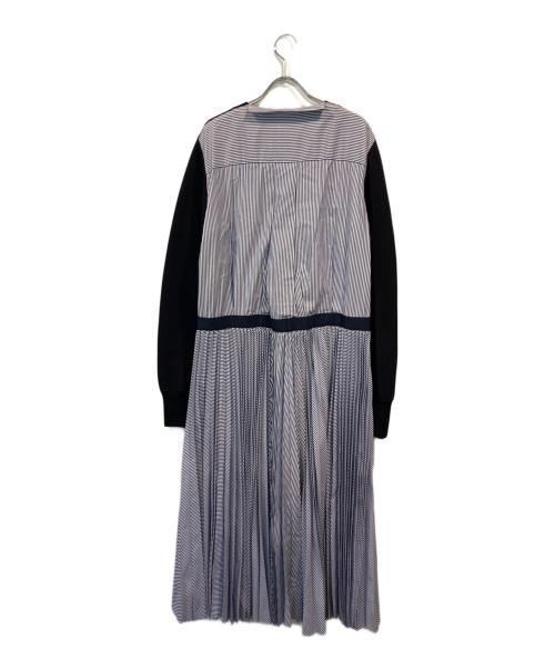 sacai（サカイ）sacai (サカイ) スウェットドッキングシャツワンピースカラー ネイビー×ブルー サイズ:SIZE 3の古着・服飾アイテム