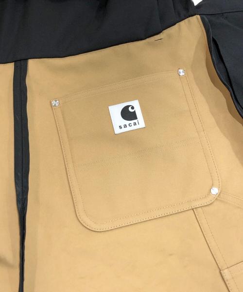 sacai（サカイ）sacai (サカイ) CarHartt (カーハート) 24ssボンディング ドレス ブラック×ブラウン サイズ:3の古着・服飾アイテム