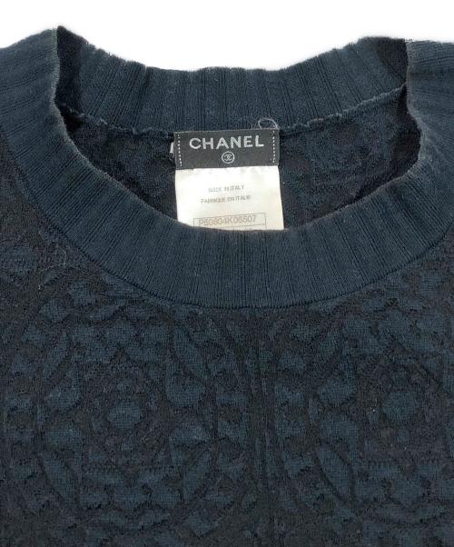 CHANEL（シャネル）CHANEL (シャネル) ジャガードカットソー ブラック サイズ:SIZE 38の古着・服飾アイテム