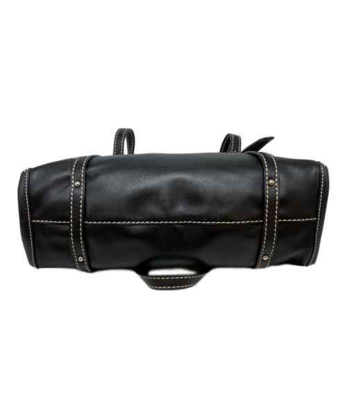 TOD'S（トッズ）TOD'S (トッズ) ホワイトステッチジップトートバッグ ブラックの古着・服飾アイテム