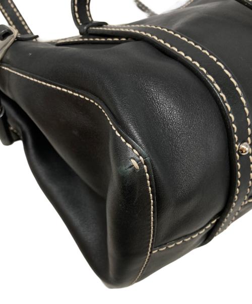 TOD'S（トッズ）TOD'S (トッズ) ホワイトステッチジップトートバッグ ブラックの古着・服飾アイテム