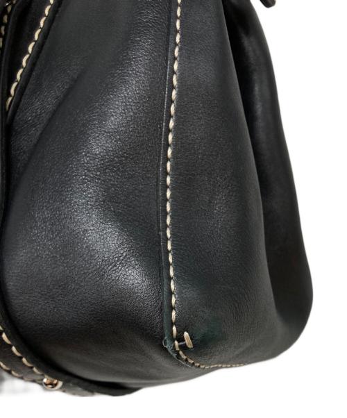 TOD'S（トッズ）TOD'S (トッズ) ホワイトステッチジップトートバッグ ブラックの古着・服飾アイテム