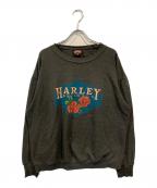 HARLEY-DAVIDSONハーレーダビッドソン）の古着「90sローズプリントスウェット」｜グレー