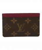 LOUIS VUITTONルイ ヴィトン）の古着「カードケース ポルト カルト・サーンプル」｜ブラウン×パープル（フューシャ）