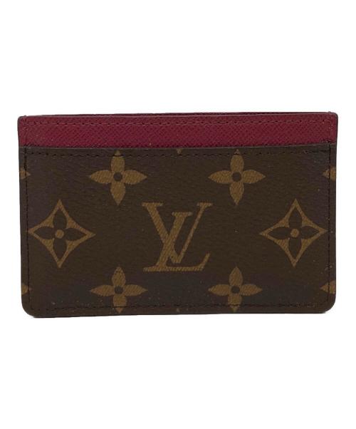 LOUIS VUITTON（ルイ ヴィトン）LOUIS VUITTON (ルイ ヴィトン) カードケース ポルト カルト・サーンプル ブラウン×パープル（フューシャ）の古着・服飾アイテム