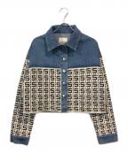 Sandroサンドロ）の古着「ツイード切替デニムジャケット」｜インディゴ