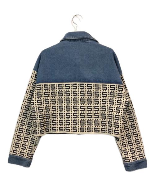 Sandro（サンドロ）Sandro (サンドロ) ツイード切替デニムジャケット インディゴ サイズ:SIZE 0の古着・服飾アイテム