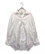 Con teコンテ）の古着「ディープVネック スキッパーシャツ」｜ホワイト