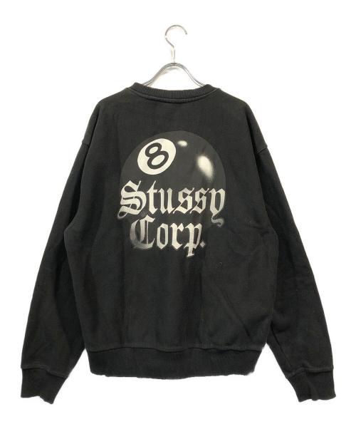 stussy（ステューシー）stussy (ステューシー) 8ボールプリントスウェット ブラック サイズ:SIZE Mの古着・服飾アイテム