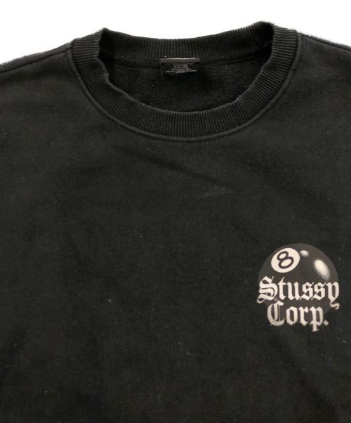 stussy（ステューシー）stussy (ステューシー) 8ボールプリントスウェット ブラック サイズ:SIZE Mの古着・服飾アイテム