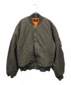 stussyステューシー）の古着「Dyed Nylon Bomber Jacket」｜カーキ