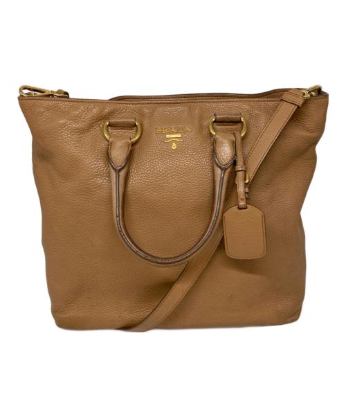 PRADA（プラダ）PRADA (プラダ) 2WAYショルダーバッグ ベージュの古着・服飾アイテム