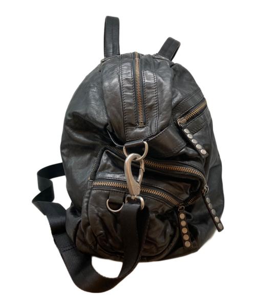 DIESEL（ディーゼル）DIESEL (ディーゼル) レザーボストンバッグ ブラックの古着・服飾アイテム