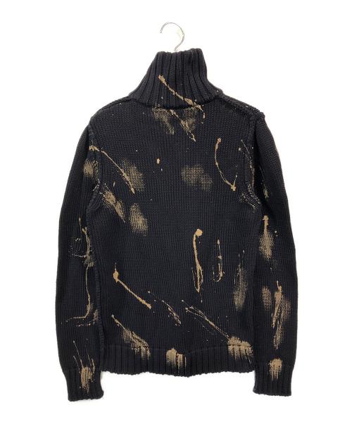 DOLCE & GABBANA（ドルチェ＆ガッバーナ）DOLCE & GABBANA (ドルチェ＆ガッバーナ) ペンキ加工ハーフジップニット ネイビー サイズ:SIZE 44の古着・服飾アイテム