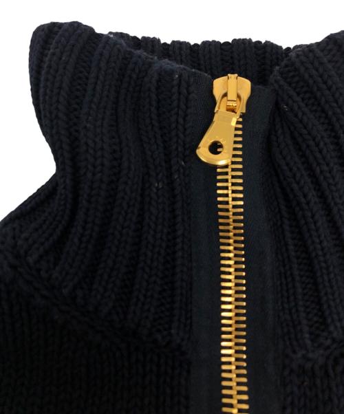 DOLCE & GABBANA（ドルチェ＆ガッバーナ）DOLCE & GABBANA (ドルチェ＆ガッバーナ) ペンキ加工ハーフジップニット ネイビー サイズ:SIZE 44の古着・服飾アイテム