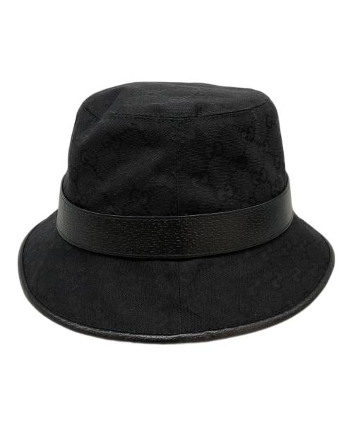 GUCCI（グッチ）GUCCI (グッチ) GGキャンバスバケットハット ブラックの古着・服飾アイテム