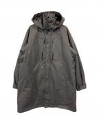 NISHIKAWA DOWN×nano・universeニシカワダウン×ナノ・ユニバース）の古着「ハイブリッドフードステンカラーダウンコート」｜グレー