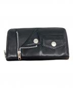 Schottショット）の古着「LEATHER RIDERS ZIP WALLET」｜ブラック